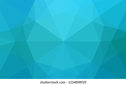 Light BLUE vector shining hexagonal pattern. Geometric illustration in Origami style with gradient.  The template can be used as a background for cell phones.