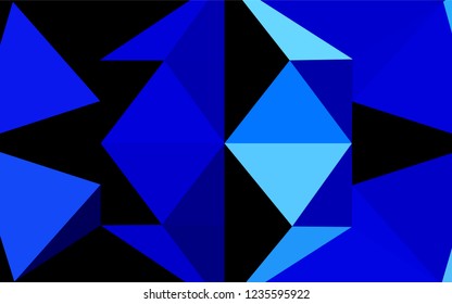 Light BLUE vector shining hexagonal background. Triangular geometric sample with gradient.  A completely new template for your business design.