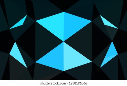 Light BLUE vector shining hexagonal template. An elegant bright illustration with gradient. The best triangular design for your business.