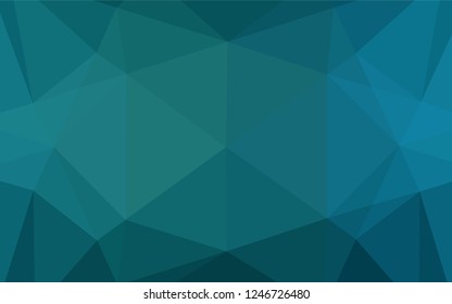 Light BLUE vector shining hexagonal pattern. Shining illustration, which consist of triangles. The polygonal design can be used for your web site.