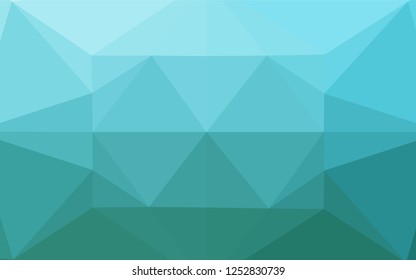 Light BLUE vector shining hexagonal template. Triangular geometric sample with gradient.  A completely new template for your business design.