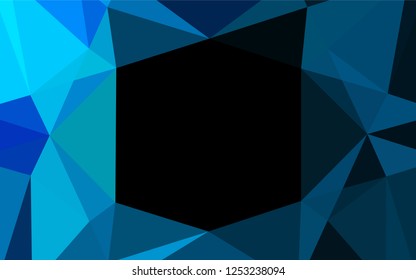 Light BLUE vector shining hexagonal background. Creative illustration in halftone style with gradient. The polygonal design can be used for your web site.
