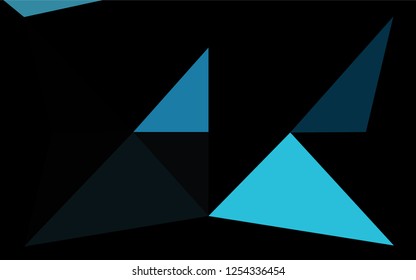 Light BLUE vector shining hexagonal template. Geometric illustration in Origami style with gradient.  A completely new template for your business design.