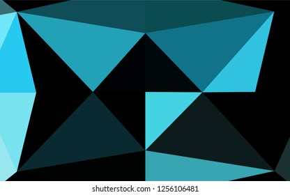 Light BLUE vector shining hexagonal template. Geometric illustration in Origami style with gradient.  Brand new style for your business design.