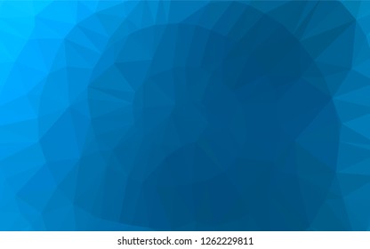Light BLUE vector shining hexagonal background. Shining illustration, which consist of triangles. Triangular pattern for your business design.