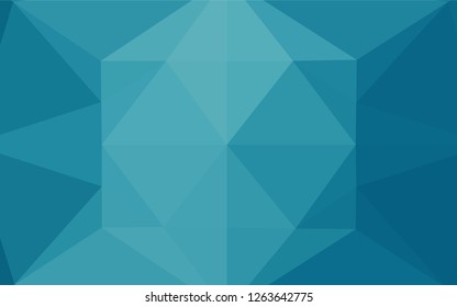 Light BLUE vector shining hexagonal pattern. Shining illustration, which consist of triangles. The template can be used as a background for cell phones.