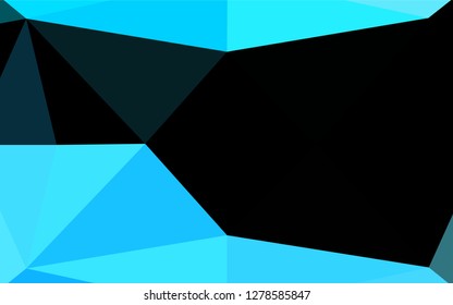 Light BLUE vector shining hexagonal background. Triangular geometric sample with gradient.  A new texture for your design.