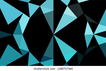Light BLUE vector shining hexagonal template. A completely new color illustration in a vague style. Triangular pattern for your business design.