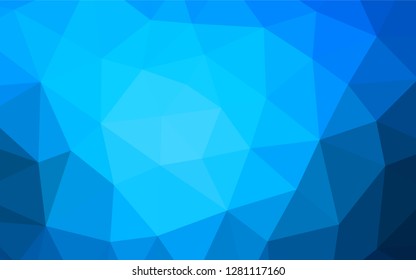 Light BLUE vector shining hexagonal template. Shining illustration, which consist of triangles. The polygonal design can be used for your web site.