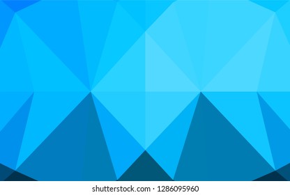 Light BLUE vector shining hexagonal template. Shining illustration, which consist of triangles. The template can be used as a background for cell phones.
