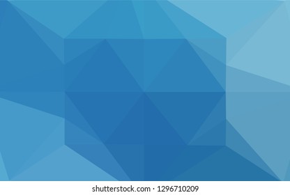 Light BLUE vector shining hexagonal template. Creative illustration in halftone style with gradient. The textured pattern can be used for background.