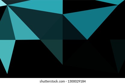 Light BLUE vector shining hexagonal template. Shining illustration, which consist of triangles. The polygonal design can be used for your web site.