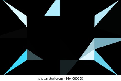Light BLUE vector shining hexagonal background. An elegant bright illustration with gradient. Triangular pattern for your business design.