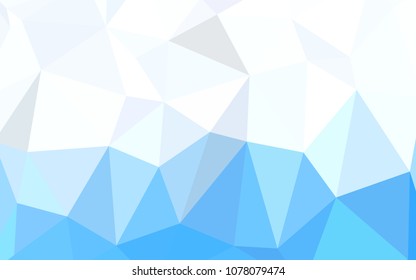 Light BLUE vector shining triangular cover. Shining polygonal illustration, which consist of triangles. The polygonal design can be used for your web site.