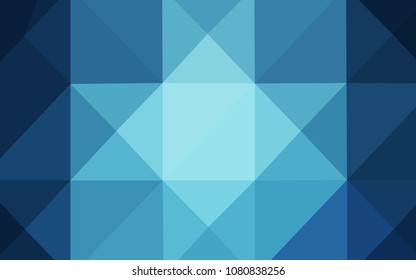 Light BLUE vector shining triangular cover. Geometric illustration in Origami style with gradient.  A new texture for your design.