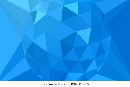 Light BLUE vector shining triangular cover with a gem in a centre. Colorful illustration with gradient. Polygonal design for your web site.