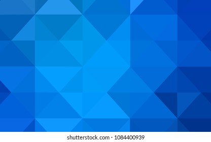 Light BLUE vector shining triangular cover. Creative illustration in halftone style with triangles. New template for your brand book.