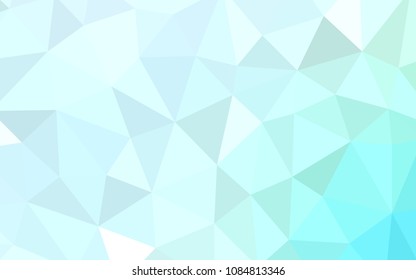 Light BLUE vector shining triangular backdrop. Shining colorful illustration with triangles. A completely new design for your leaflet.