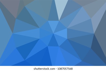 Light BLUE vector shining triangular layout with a gem in a centre. Colorful illustration in a polygonal style. A completely new design for your leaflet.