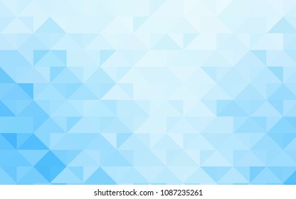 Light BLUE vector shining triangular pattern. A vague abstract illustration with gradient. Brand-new style for your business design.