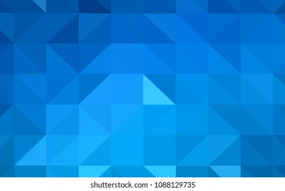 Light BLUE vector shining triangular layout. Triangular geometric sample with gradient.  New template for your brand book.