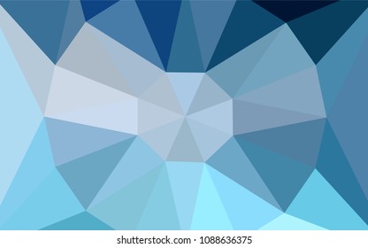 Light BLUE vector shining triangular backdrop with a gem in a centre. Illustration in Origami style with gradient. Best triangular design for your business.