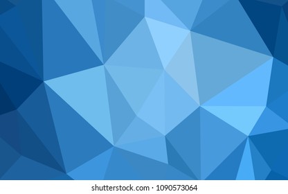 Light BLUE vector shining triangular layout. A sample with polygonal shapes. Brand new style for your business design.