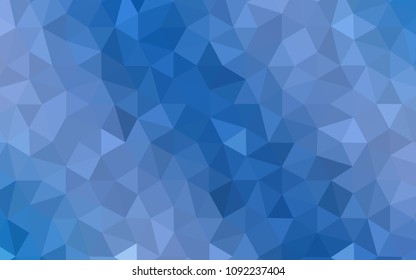Light BLUE vector shining triangular cover. Triangular geometric sample with gradient.  Brand new style for your business design.