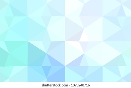 Light BLUE vector shining triangular backdrop. Triangular geometric sample with gradient.  Brand new style for your business design.