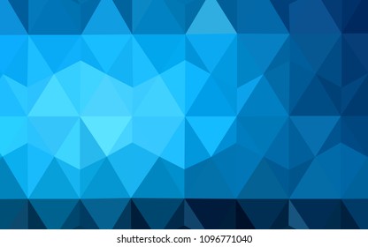 Light BLUE vector shining triangular backdrop. Geometric illustration in Origami style with gradient.  Pattern for a brand book's backdrop.