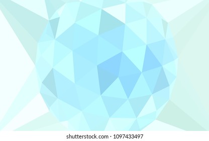 Light BLUE vector shining triangular backdrop with a gem in a centre. Illustration in halftone style with triangles. Pattern for a brand book's backdrop.