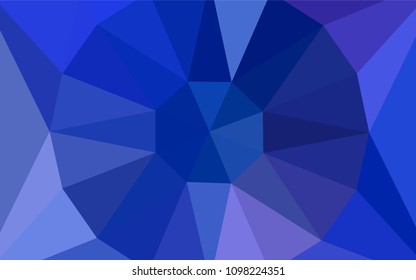 Light BLUE vector shining triangular backdrop with a gem in a centre. Illustration in halftone style with triangles. Completely new template for your banner.