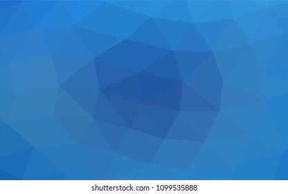 Light BLUE vector shining triangular pattern. Brand new colored illustration in blurry style with gradient. The polygonal design can be used for your web site.