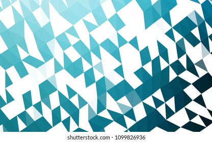 Light BLUE vector shining triangular pattern. Creative illustration in halftone style with gradient. A new texture for your design.