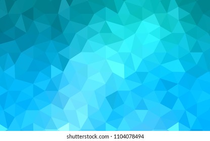 Light BLUE vector shining triangular cover. Colorful abstract illustration with triangles. Brand new style for your business design.