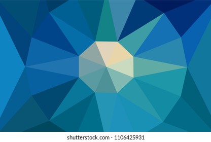 Light BLUE vector shining triangular cover with a gem in a centre. Colorful abstract illustration with triangles. Polygonal design for your web site.