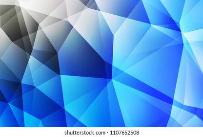 Light BLUE vector shining triangular layout. Creative geometric illustration in Origami style with gradient. A new texture for your web site.
