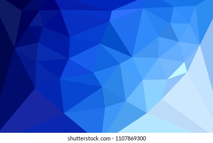 Light BLUE vector shining triangular cover with a heart in a centre. Polygonal illustration, which consists of triangles. Pattern for a brand book's backdrop.