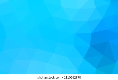 Light BLUE vector shining  shining triangular. Geometric illustration in Origami style with gradient.  A completely new design for your business.