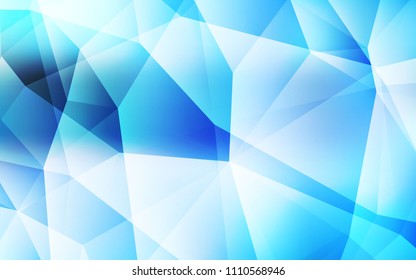 Light BLUE vector shining triangular cover. Creative geometric illustration in Origami style with gradient. Template for cell phone's backgrounds.