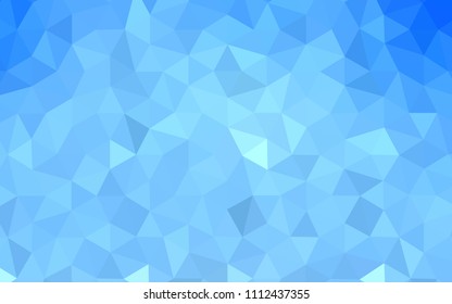 Light BLUE vector shining triangular cover. Shining polygonal illustration, which consist of triangles. Brand new style for your business design.