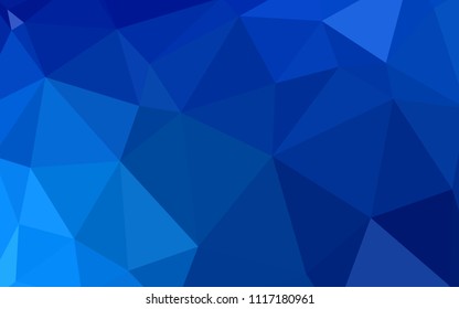 Light BLUE vector shining triangular backdrop. Shining polygonal illustration, which consist of triangles. Completely new template for your banner.