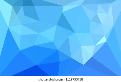 Light BLUE vector shining triangular backdrop with a heart in a centre. Colorful illustration in a polygonal style. Template for cell phone's backgrounds.