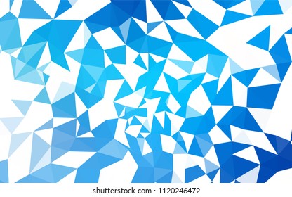 Light BLUE vector shining triangular cover. Colorful illustration in polygonal style with gradient. A completely new design for your leaflet.