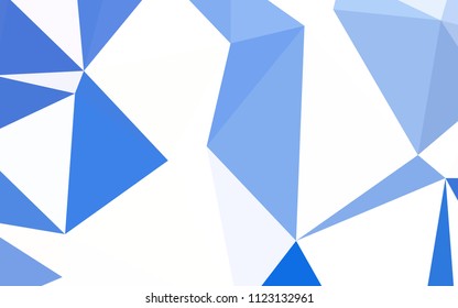 Light BLUE vector shining triangular backdrop. Colorful abstract illustration with triangles. Triangular pattern for your design.
