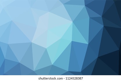 Light BLUE vector shining triangular cover. Creative geometric illustration in Origami style with gradient. Triangular pattern for your business design.