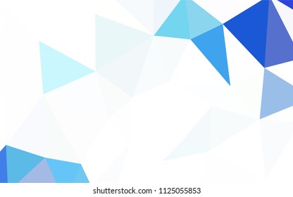 Light BLUE vector shining triangular backdrop. Triangular geometric sample with gradient.  New template for your brand book.