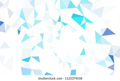 Light BLUE vector shining triangular layout. Creative illustration in halftone style with triangles. Template for cell phone's backgrounds.