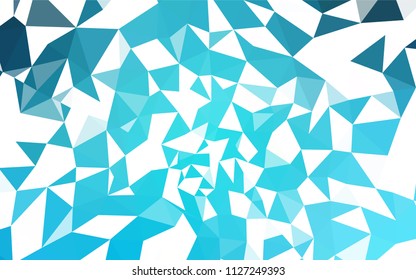Light BLUE vector shining triangular backdrop. Creative illustration in halftone style with triangles. Textured pattern for your backgrounds.