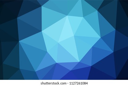 Light BLUE vector shining triangular cover. Creative geometric illustration in Origami style with gradient. New template for your brand book.